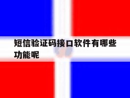 短信验证码接口软件有哪些功能呢