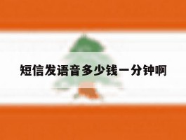 短信发语音多少钱一分钟啊