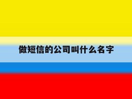 做短信的公司叫什么名字