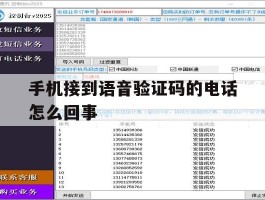 手机接到语音验证码的电话怎么回事