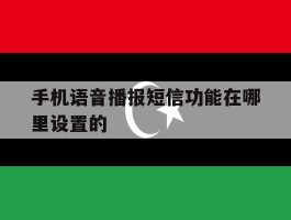 手机语音播报短信功能在哪里设置的
