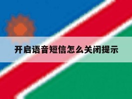 开启语音短信怎么关闭提示