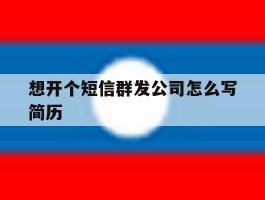 想开个短信群发公司怎么写简历