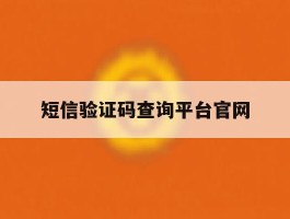 短信验证码查询平台官网
