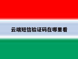 云端短信验证码在哪里看