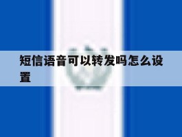短信语音可以转发吗怎么设置